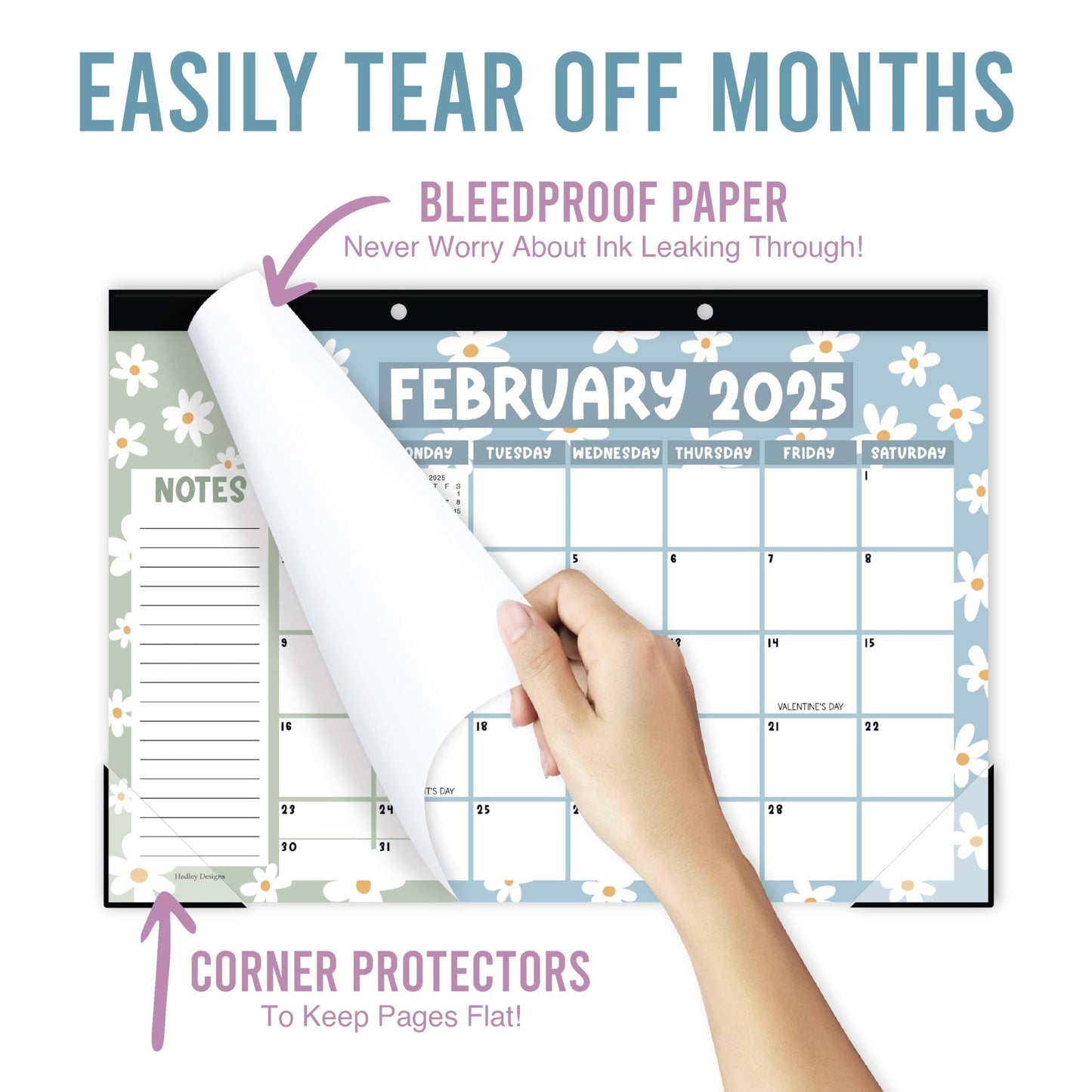 Daisy Large Desk Calendar | 18-Month | 2025-2026 | Calendars & Planners