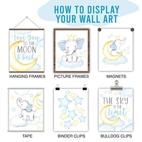 Elephant 4 Children's Wall Art | Set of 6 | Nursery Decor