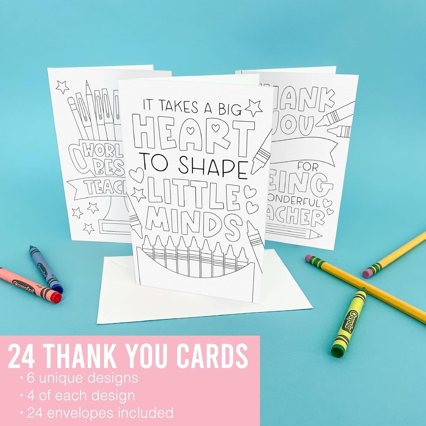 24 Fill In The Blank Teacher Thank You Cards From Student - Teacher Gift Card Teacher Appreciation Cards Bulk, Thank You Teacher Cards From Student, Bulk Thank You Cards For Teachers Appreciation Card