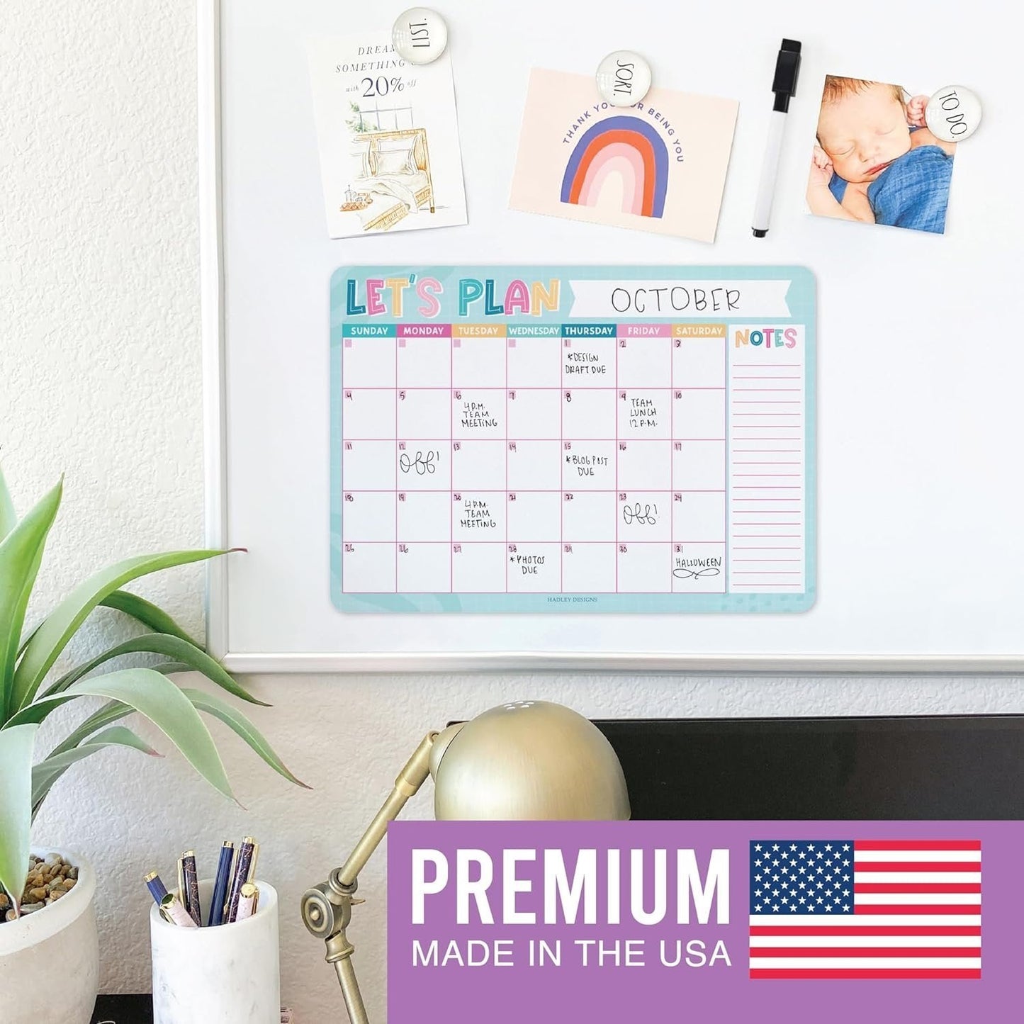 Colorful Magnetic Calendar | Dry-Erase | Calendars & Planners