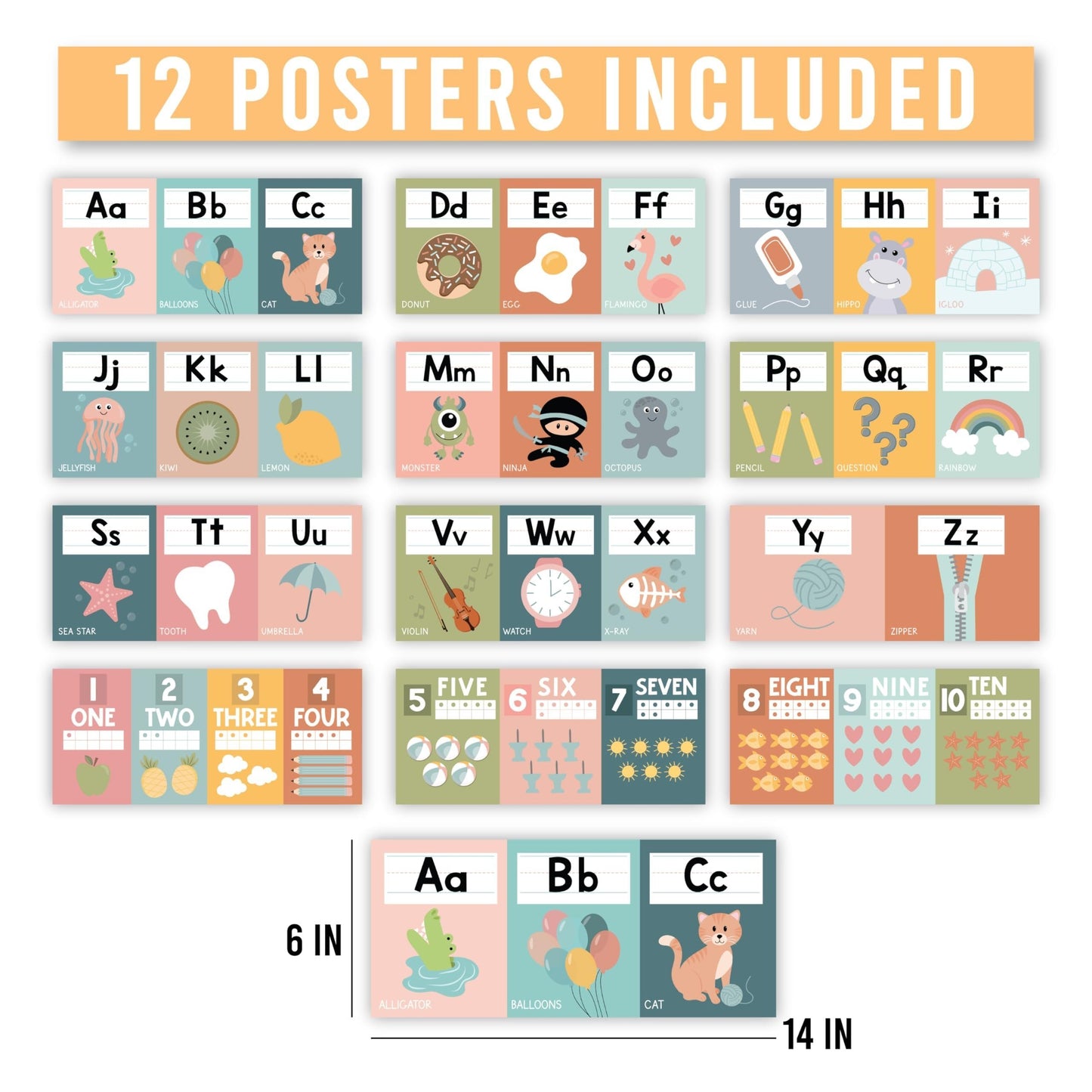 Boho Muted Alphabet Bulletin Board Set | Classroom Supplies | Educational Decor