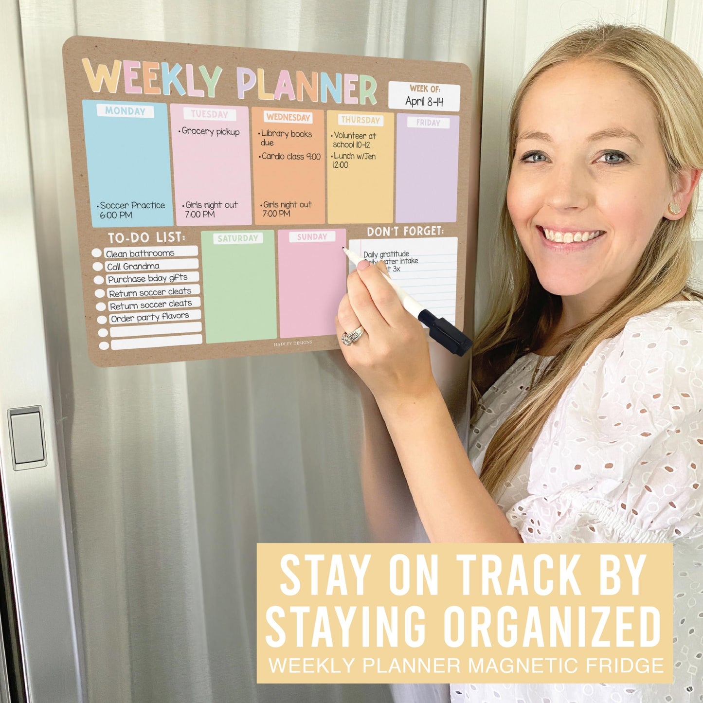 Rustic 2 Fridge Weekly Calendar | Magnetic & Dry Erase | Calendars & Planners