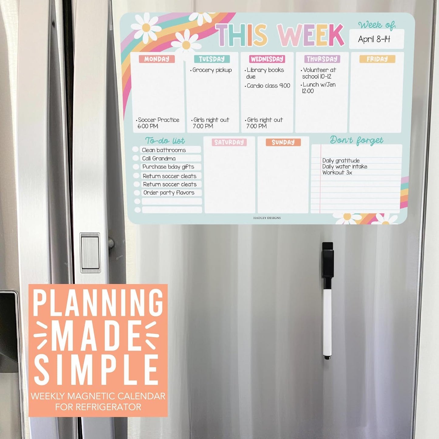 Retro 2 Fridge Weekly Calendar | Magnetic & Dry Erase | Calendars & Planners