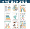 Boho Muted Calming Corner Posters | Set of 9 | Classroom Decor