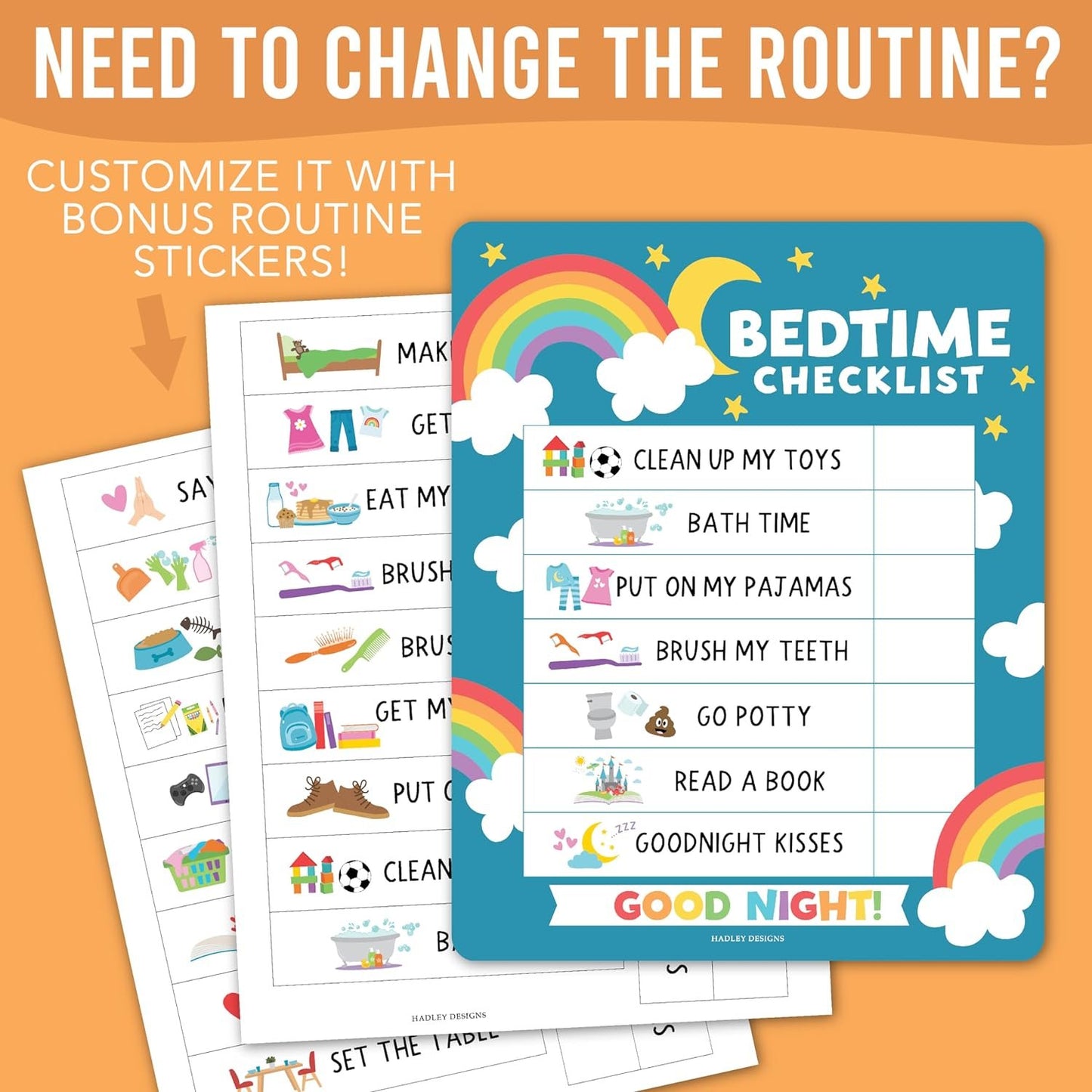 Colorful Day & Night Routine Charts | Daily Schedule | Educational Charts