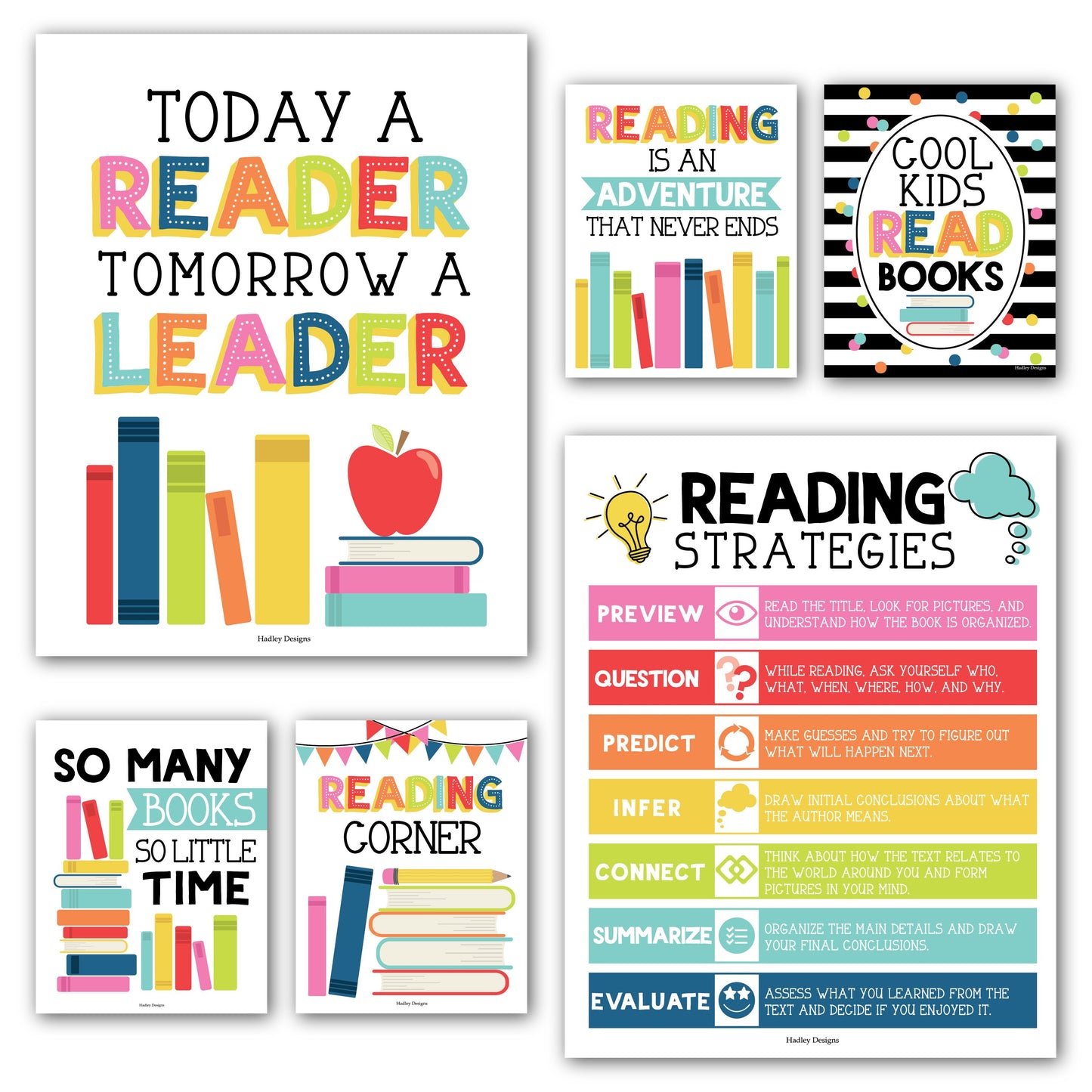 Reading Motivational Posters | Set of 6 | Motivational Posters