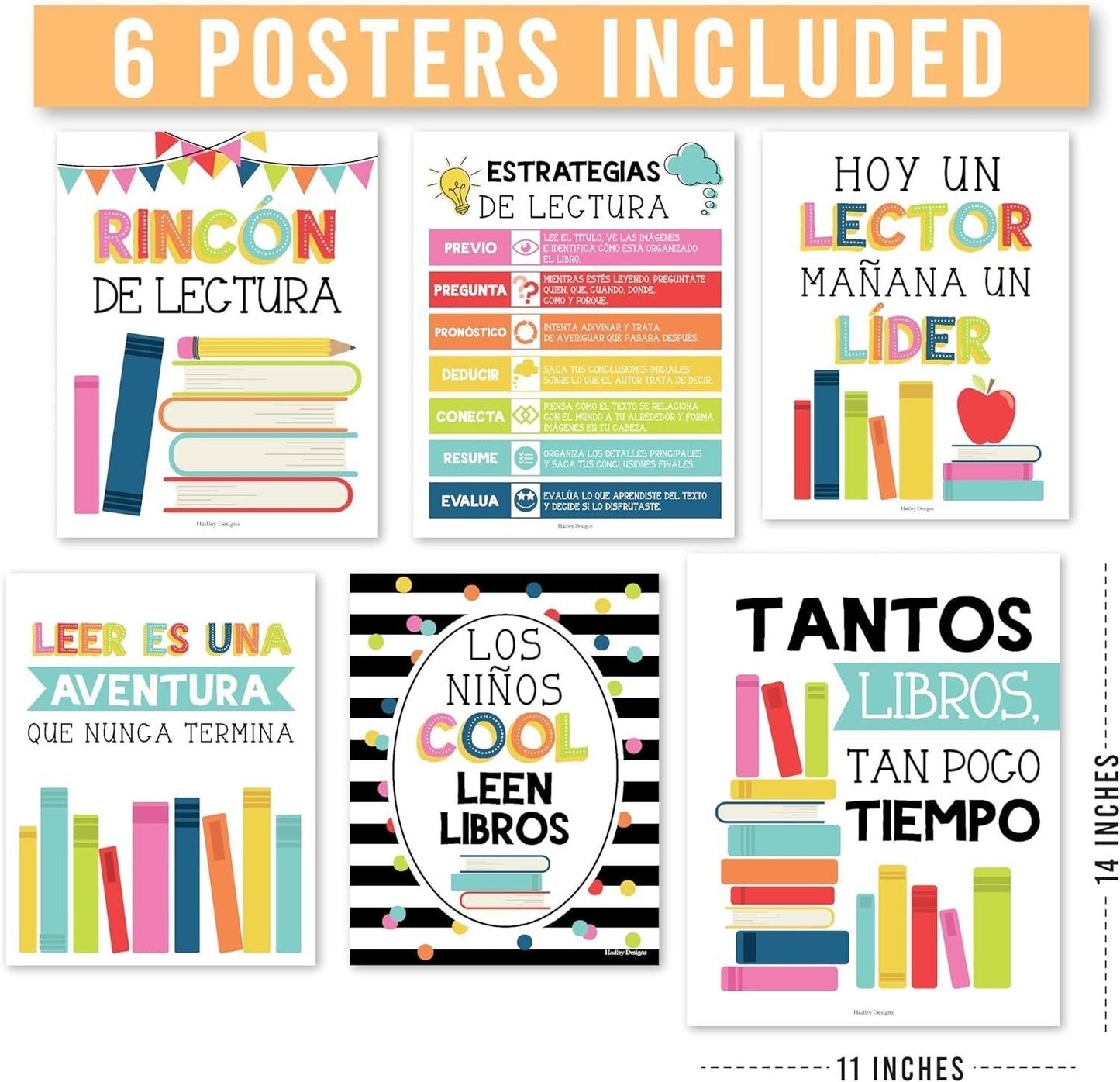 Spanish Reading Posters | Set of 6 | Educational Posters