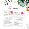 25 Lipstick Beauty Makeup Party Planner List Cards, Lip Sense Marketing Join My Team Business Distributor Supplies, Lipsense Younique Mary Kay Avon Amaway Seller Materials Tools Items Stuff Stater Kit