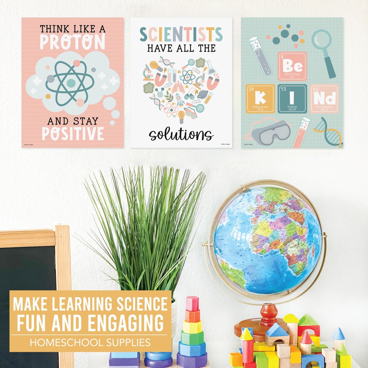 Boho Muted Life Science Posters | Set of 6 | Educational Postesr