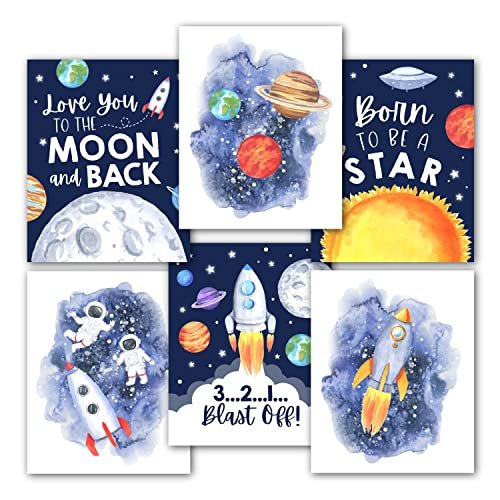 Space Children's Wall Art | Set of 6 | Home Decor