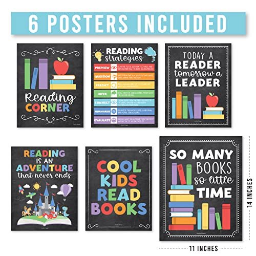 Colorful Chalk Reading Motivational Posters | Set of 6 | Motivational Posters