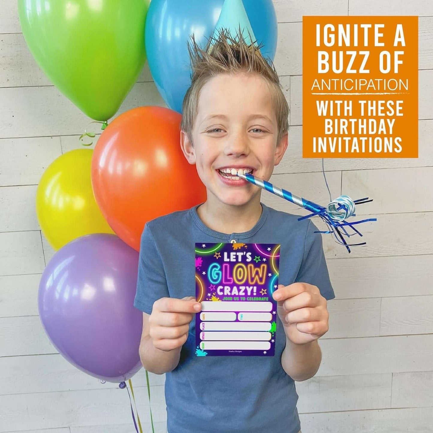 15 Neon Glow Birthday Invitations Girl - Kids Birthday Invitations Boy, Neon Birthday Party Invitations For Boys, Glow Birthday Invites For Boy, Birthday Invitation Cards, Neon Birthday Party Invites