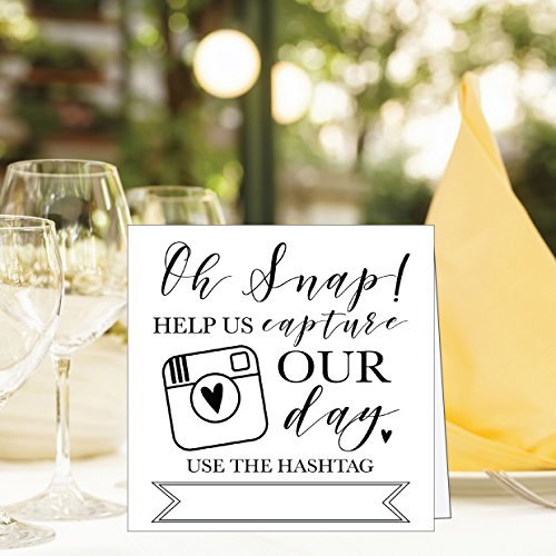 Wedding Hashtag Signs | Set of 25 | Wedding Supplies
