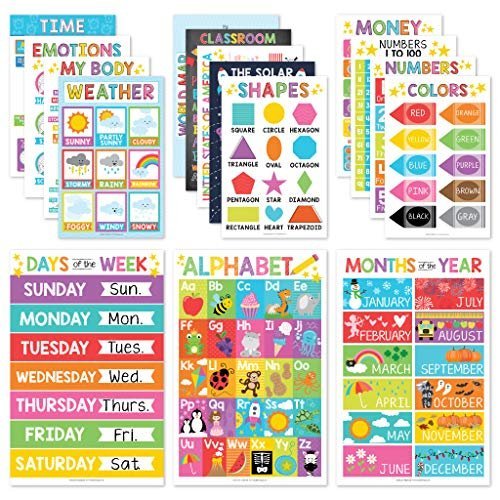 PreK Educational Posters | Set of 16 | Classroom Supplies