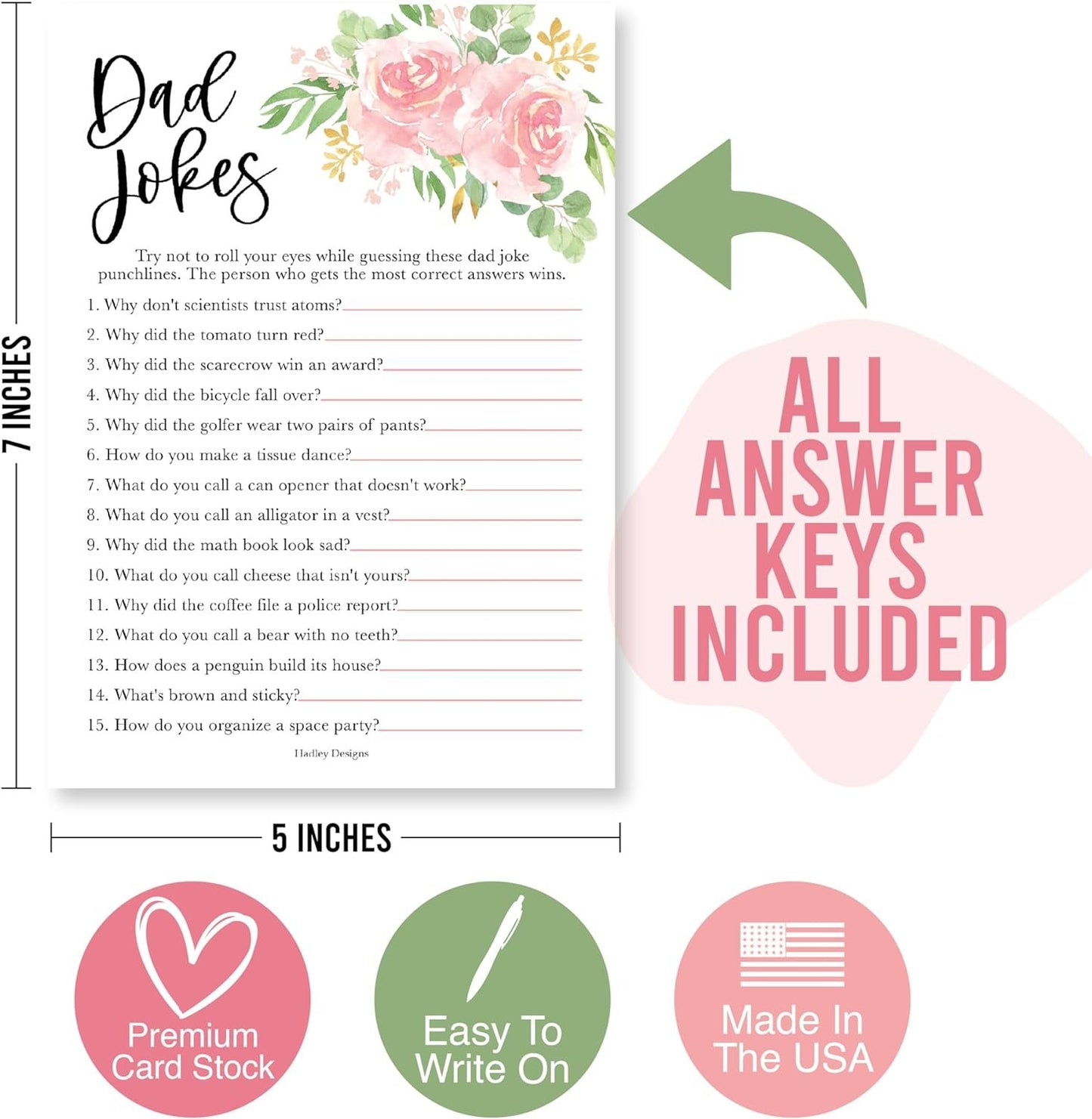 20 Floral Baby Shower Games for Girl - Hilarious Baby Shower Games Girl, Who Knows Mommy Best Baby Shower Game Card, Baby Games for Baby Shower Games Dad Jokes, Baby Girl Baby Shower Games Funny