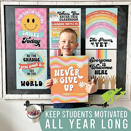 Retro Classroom Motivational Posters | Set of 9 | Educational Supplies