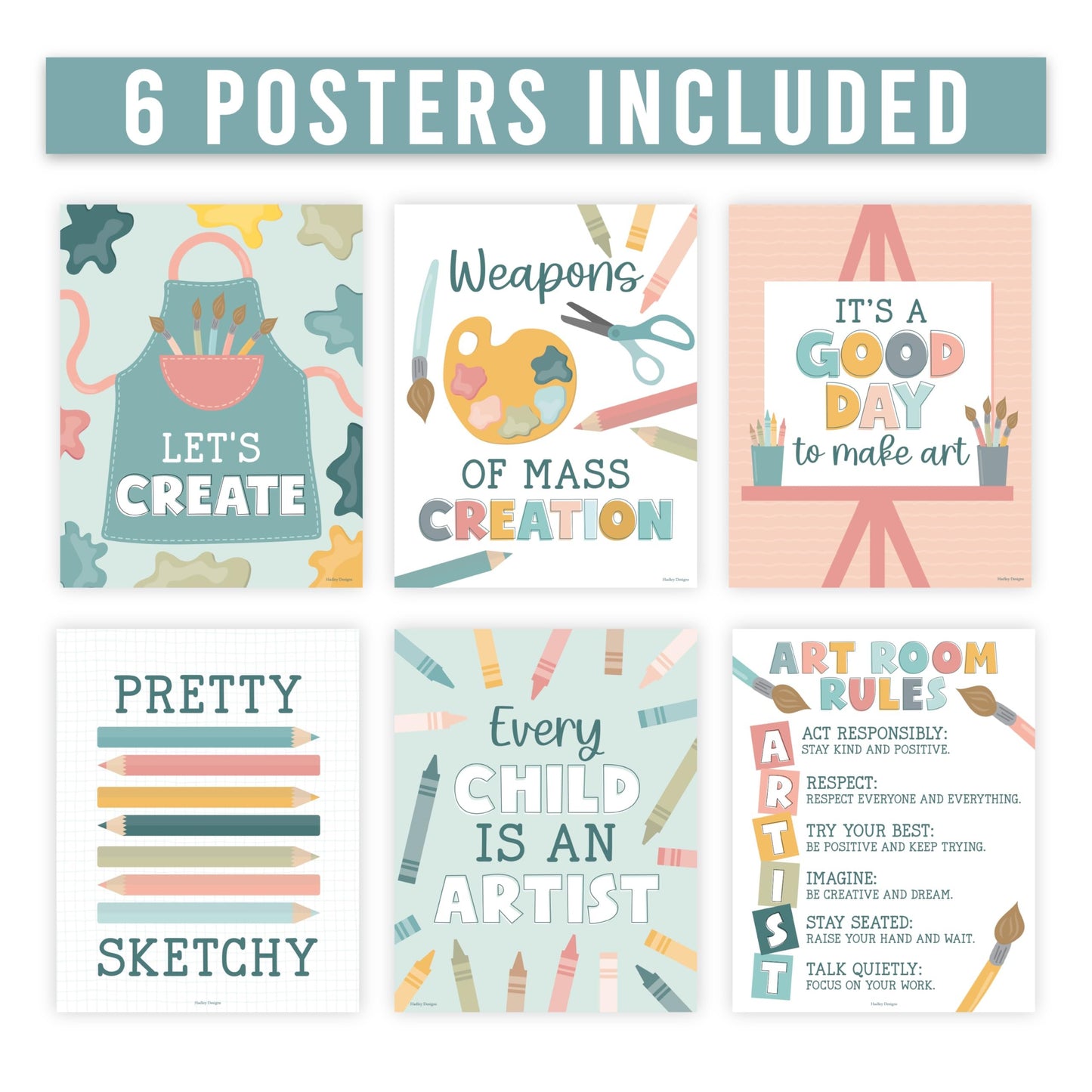 6 Boho Art Classroom Posters Middle School - Art Posters For Classroom, Art Poster, Art Classroom Must Haves High School, Art Classroom Decor, Art Class Decor, Art Room Decor, Art Teacher Supplies