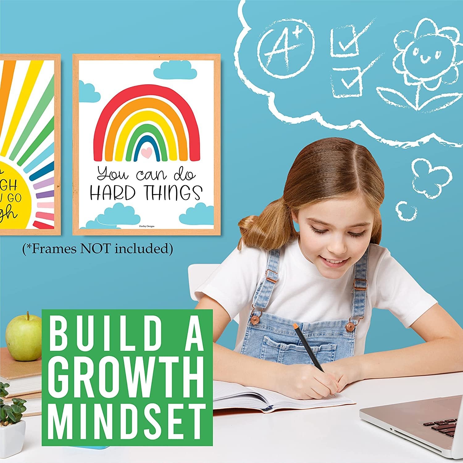 Motivational Classroom Posters, Colorful Pack of 9