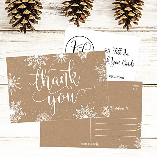 Winter Thank You Postcards
