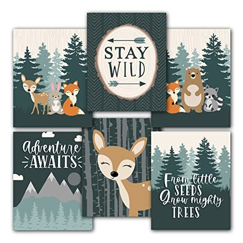 Woodland 2 Children's Wall Art | Set of 6 | Nursery Decor