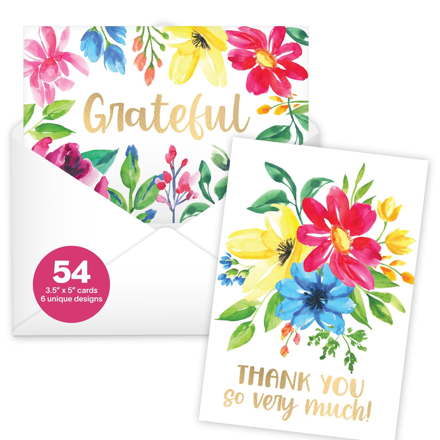 Thank You Cards | Set of 54 | Envelopes Included