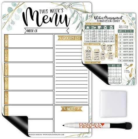 Geo Greenery 2 Magnetic Meal Planner | Weekly | Calendar & Planners