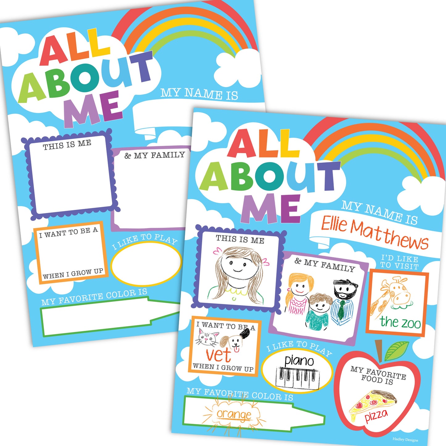 All About Me Posters | Set of 20 | Educational Posters