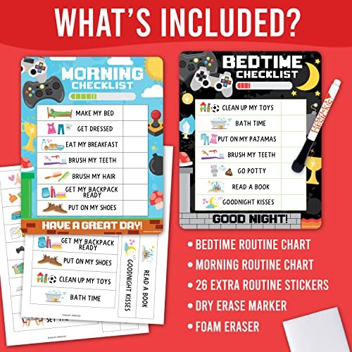 Video Games Day & Night Routine Charts | Daily Schedule | Educational Charts