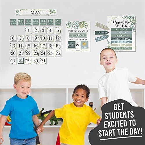 Greenery Classroom Calendar | Bulletin Board | Classroom Supplies