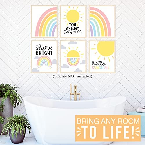 Rainbow Children's Wall Art | Set of 6 | Nursery Decor