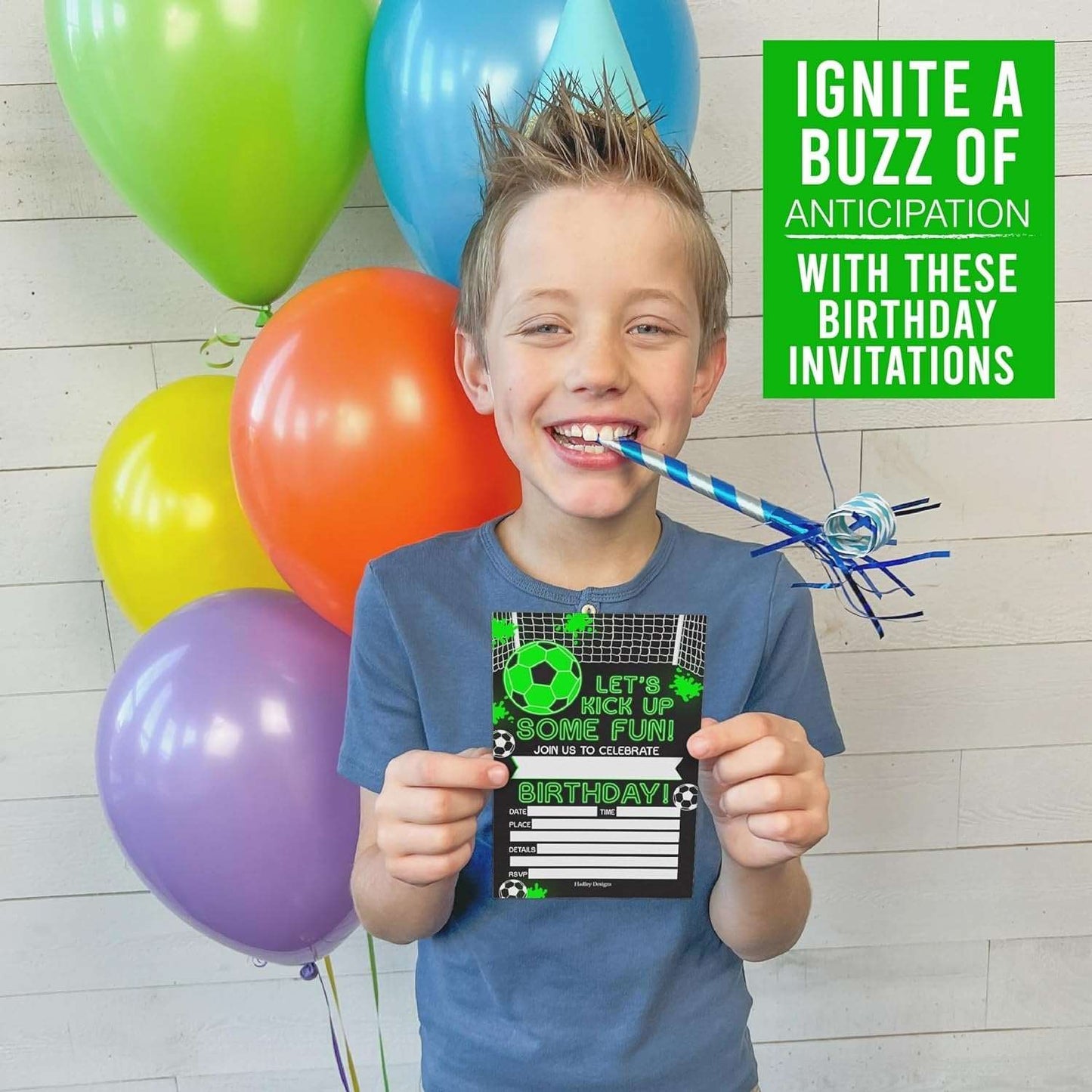 15 Soccer Birthday Invitations For Boys - Sports Birthday Invites For Boy, Soccer Birthday Party Invitations For Boys Birthday Invitation, Boy Birthday Invitations, Neon Invitations For Birthday Party