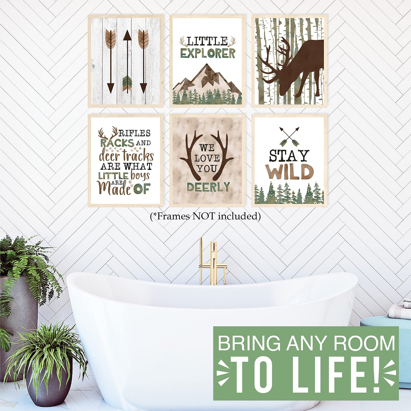 Deer 2 Children's Wall Art | Set of 6 | Nursery Decor