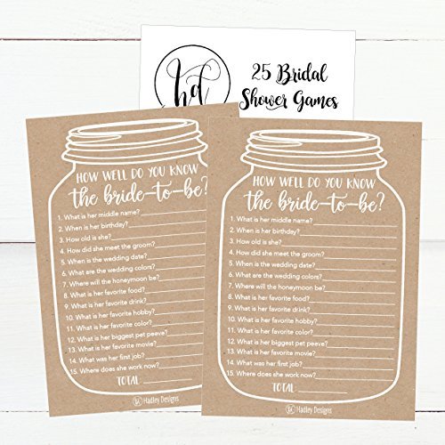 How Well Do You Know the Bride | Set of 25 | Bridal Shower Games