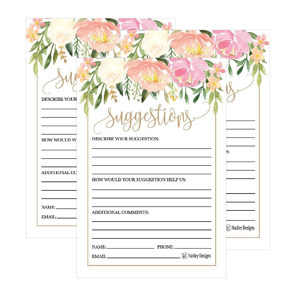 25 Watercolor Floral Suggestion Cards