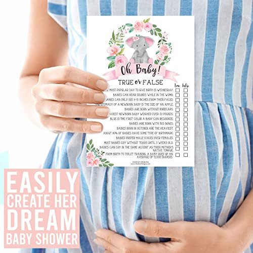 Word Scramble, True or False, Predictions, Trivia Baby Shower Games | Set of 50