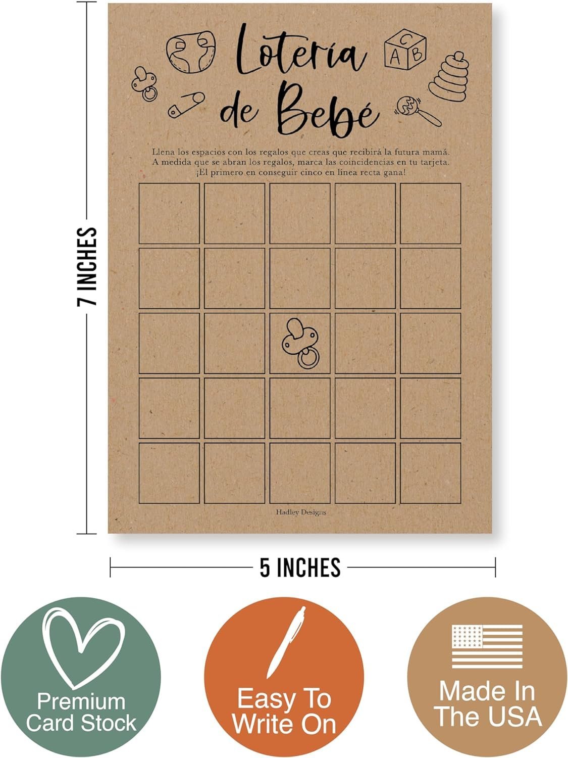 Spanish Baby Bingo | Who Knows Mommy Best | Set of 20 | Spanish Baby Shower Games