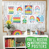 Rainbow Classroom Motivational Posters | Set of 9 | Educational Supplies