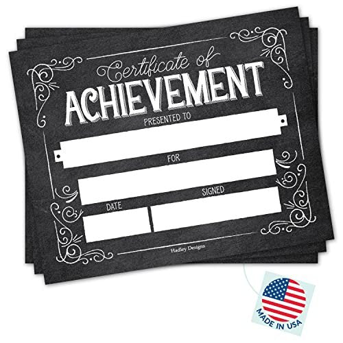 Black & White Chalk Certificate of Achievement | Set of 25 | Awards