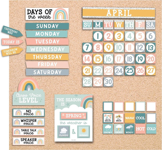 Boho Muted Classroom Calendar | Bulletin Board | Classroom Supplies