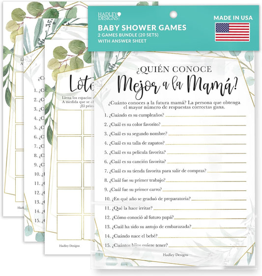 20 Greenery Juegos Para Baby Shower En Español - Juegos De Baby Shower En Español, Hilarious Baby Shower Games In Spanish, Spanish Baby Shower Games, Baby Shower Bingo Español, Quien Conoce Mas A Mama