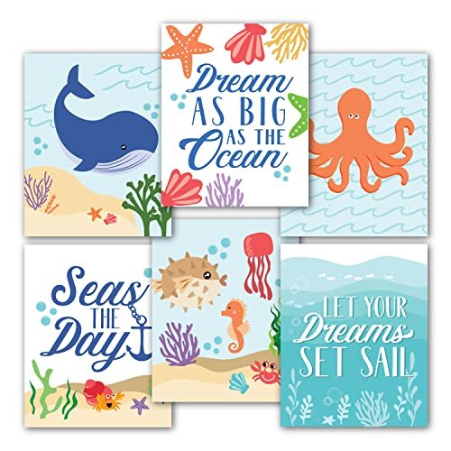 Ocean Children's Wall Art | Set of 6 | Home Decor