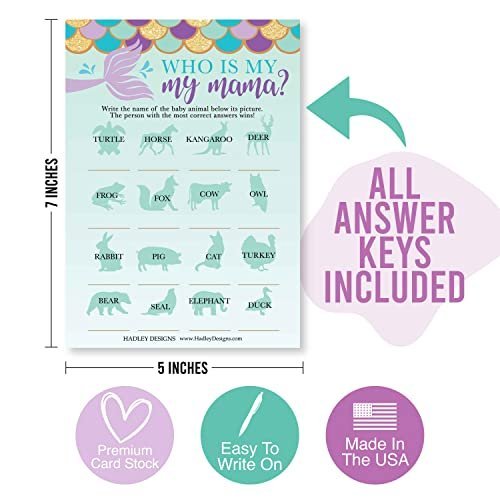 Who Knows Mommy Best, Animal Names, Nursery Rhymes, Advice Baby Shower Games | Set of 50