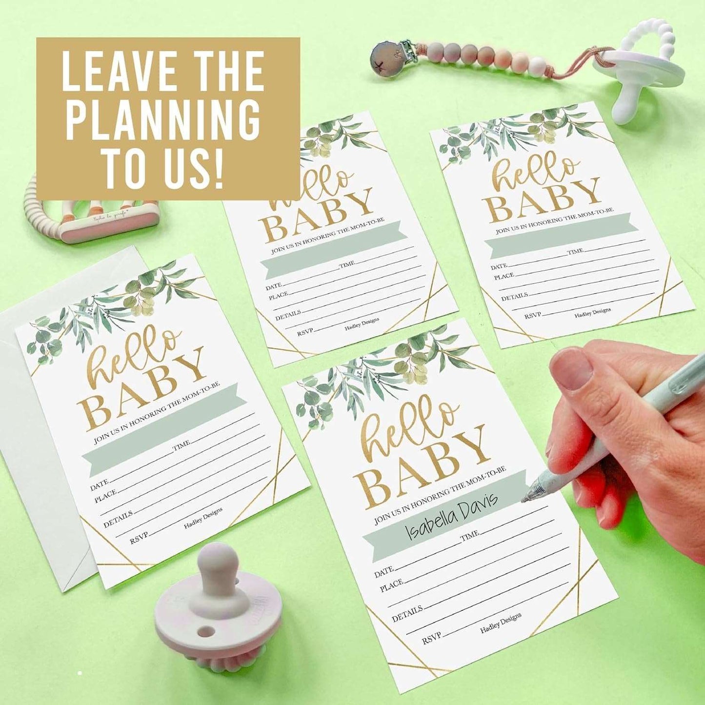 15 Greenery Baby Shower Invitations Gender Neutral - Baby Shower Invitations For Girl, Boy Baby Shower Invites For Boy, Baby Boy Shower Invitations, Baby Girl Baby Shower Invitations With Envelopes