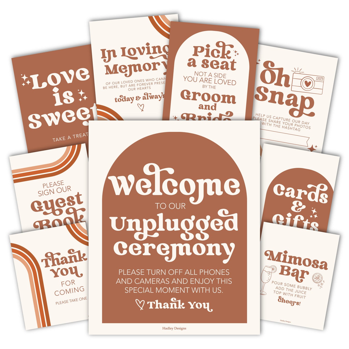 Wedding Signs & Decor | Set of 9 | Wedding Supplies