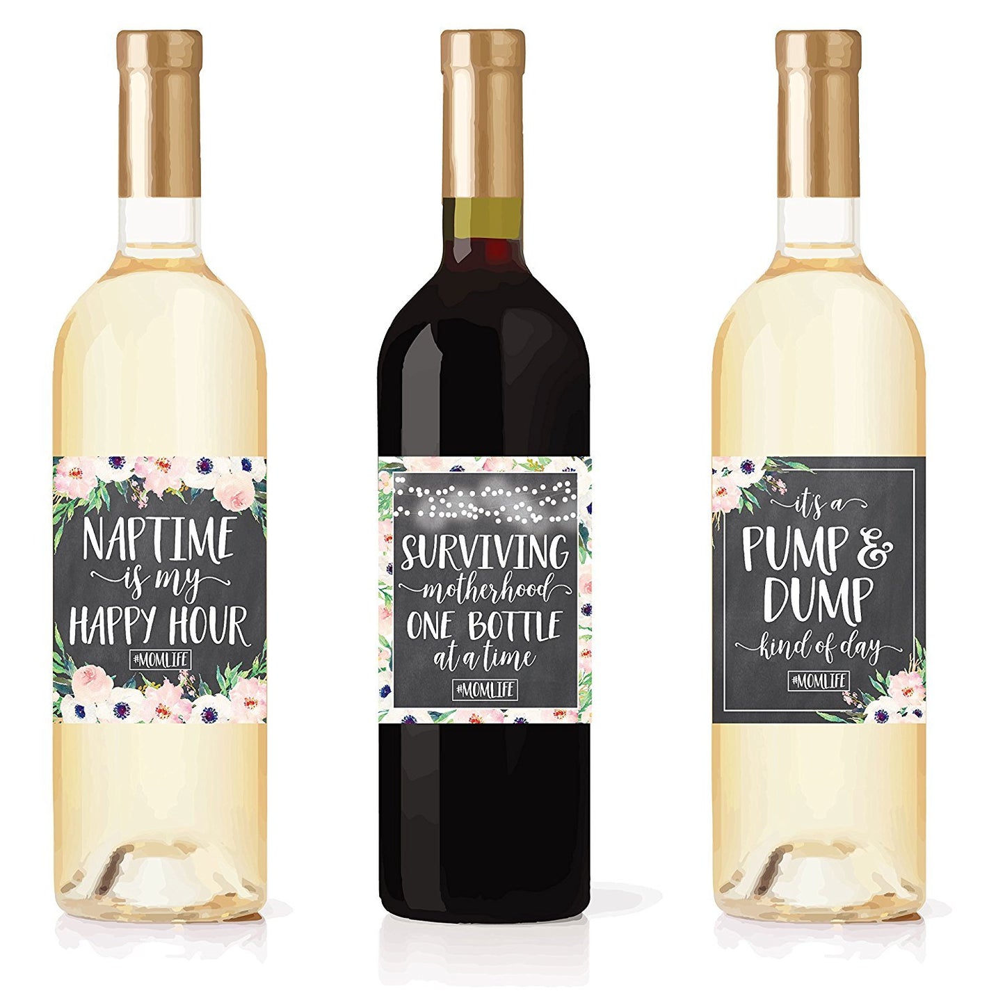 Mom To Be Wine Labels | Set of 6 | Party Supplies