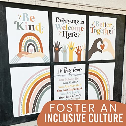 Boho Rainbow Diversity Posters | Set of 6 | Educational Posters