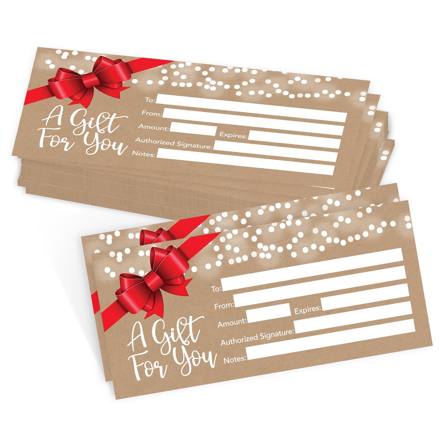 Blank Gift Certificates | Set of 25 | Gifts & Business