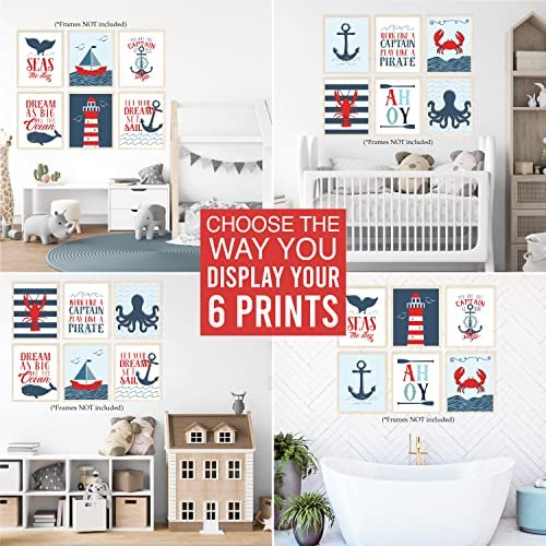 Nautical Children's Wall Art | Set of 6 | Home Decor