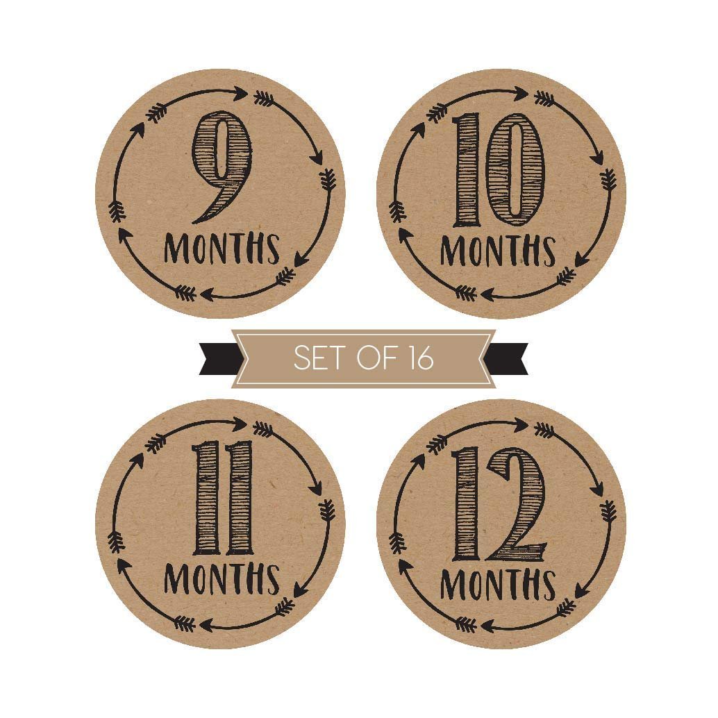 Baby Milestone Stickers | Set of 16 | Baby Supplies Scrapbook Materials