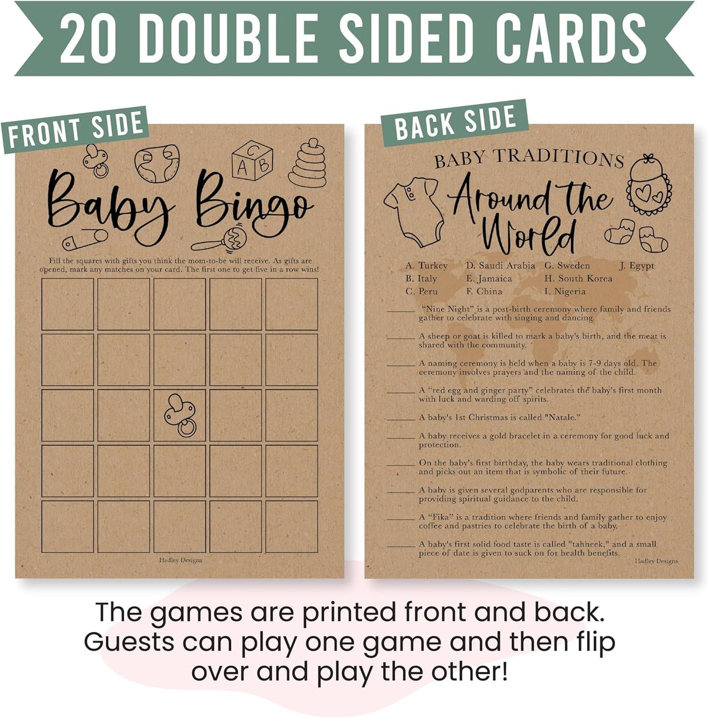 20 Rustic Baby Shower Games Gender Neutral - Hilarious Baby Shower Games For Girl, Funny Baby Shower Games Boy, Baby Girl Baby Shower Bingo Game Girl, Baby Games For Baby Shower Tradition Cards